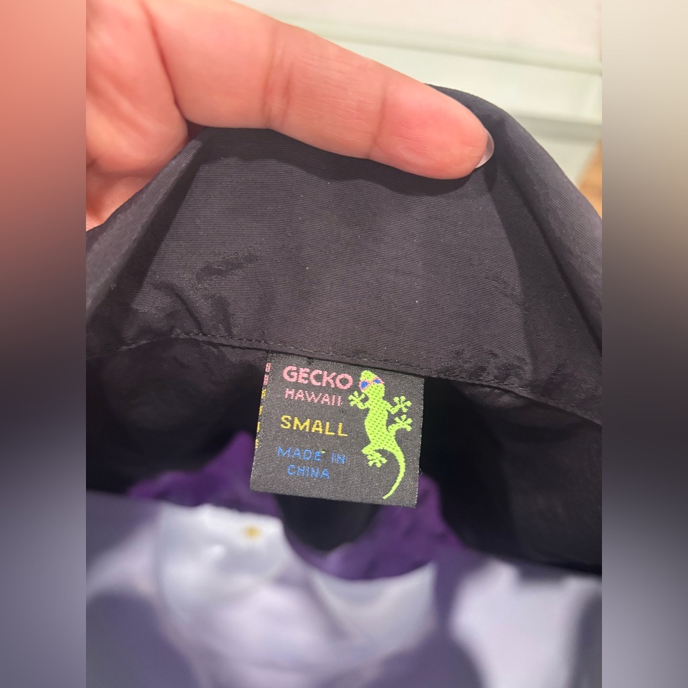 Vintage 80s 90s Gecko Hawaii Purple Windbreaker Unisex Small Jacket Rare! - Picture 5 of 7